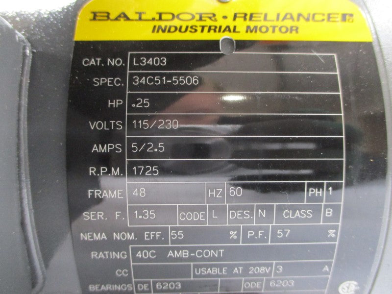 BALDOR L3403 34C51-5506 115/230V 5/2.5A NSMP