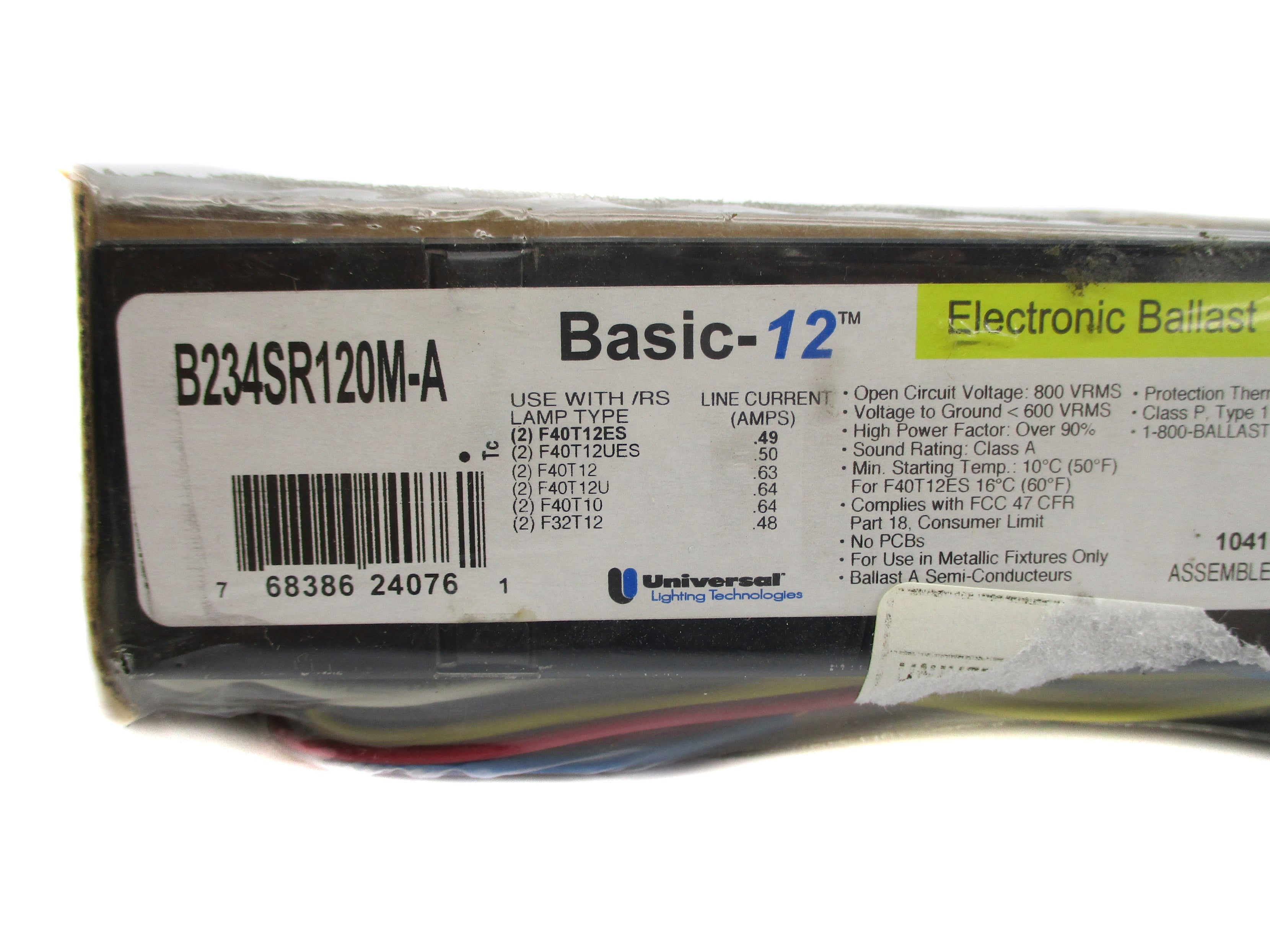 UNIVERSAL LIGHTING TECHNOLOGIES B234SR120M-A NSMP