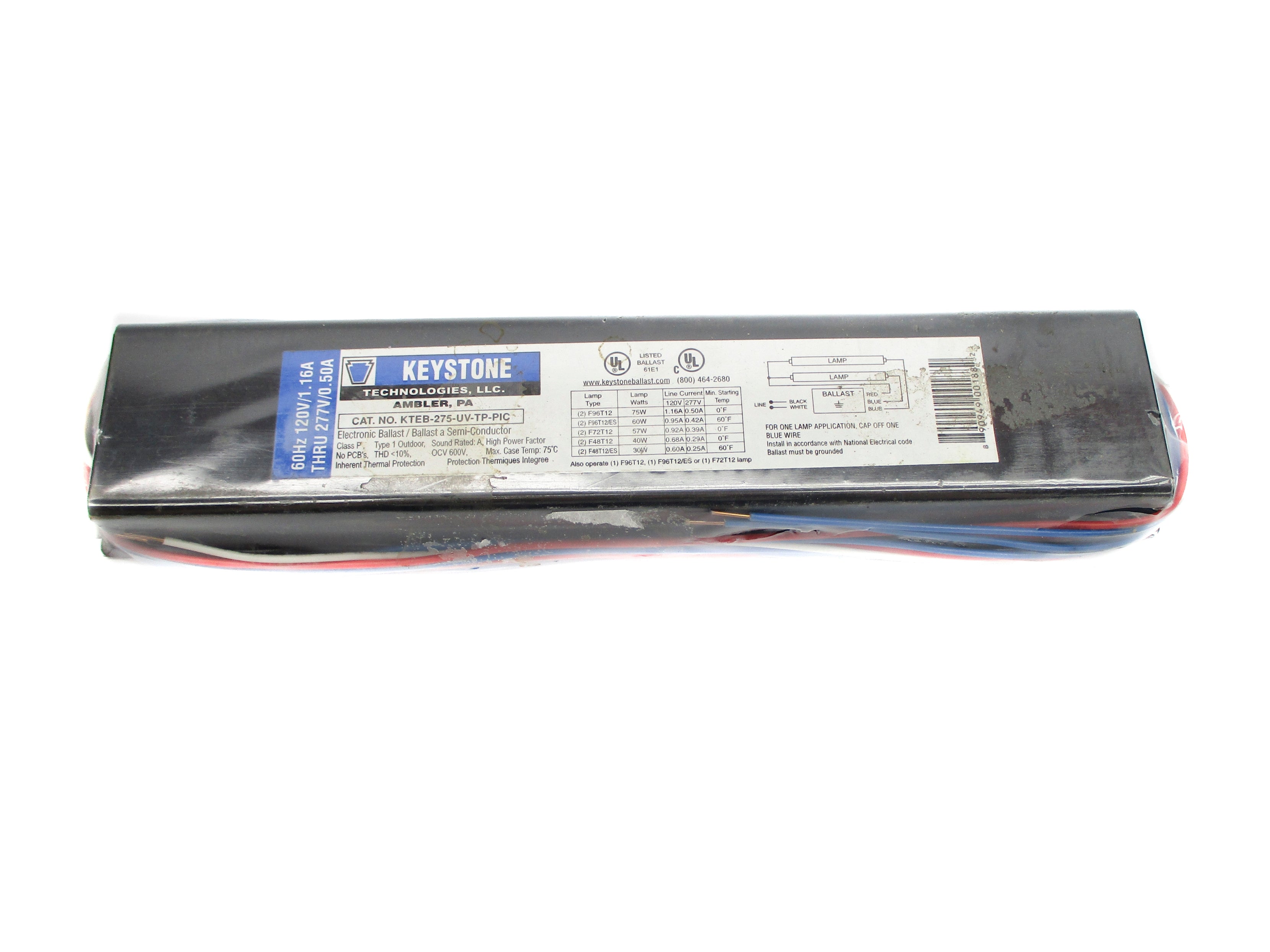 KEYSTONE KTEB-275-UV-TP-PIC 120-177V 1.16-0.50A NSNP