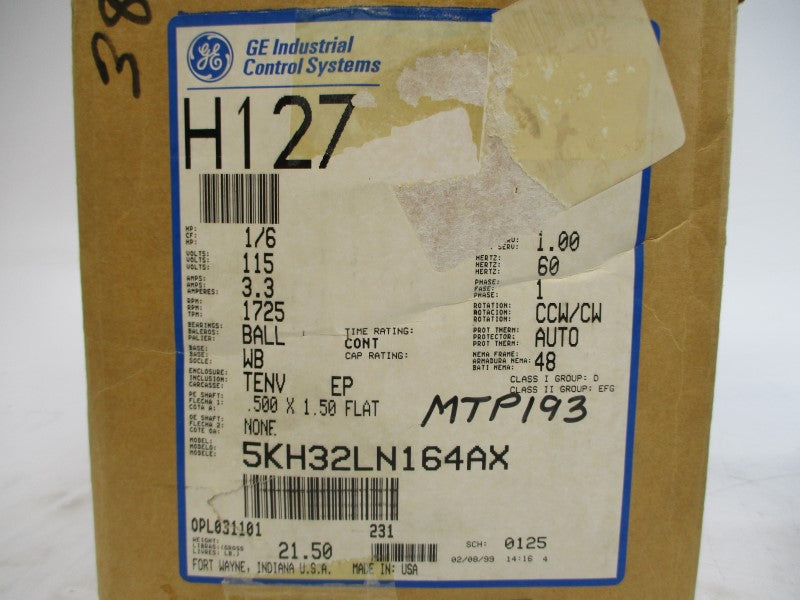 GENERAL ELECTRIC 5KH32LN164AX H127 115VAC 3.3A NSMP