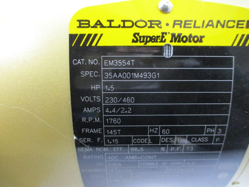 BALDOR EM3554T 35AA001M493G1 230/460V 4.4/2.2A NSMP