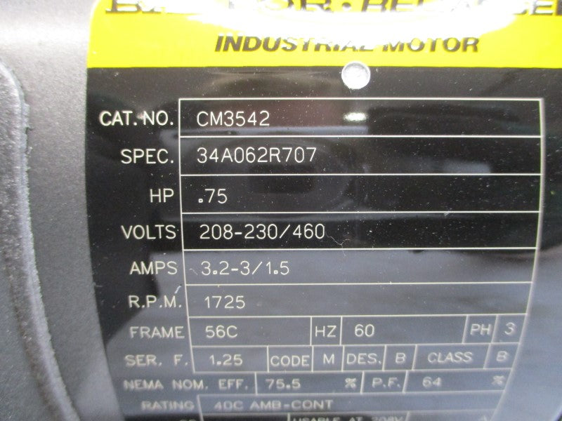BALDOR CM3542 34A062R707 208-230/460V 3.2-3/1.5A NSMP