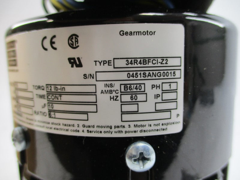 BODINE ELECTRIC 0451SA 34R4BFCI-Z2 115V 1.0A NSMP