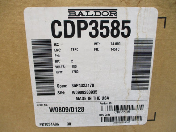 BALDOR CDP3585 35P432Z170 180V 9.6A NSMP