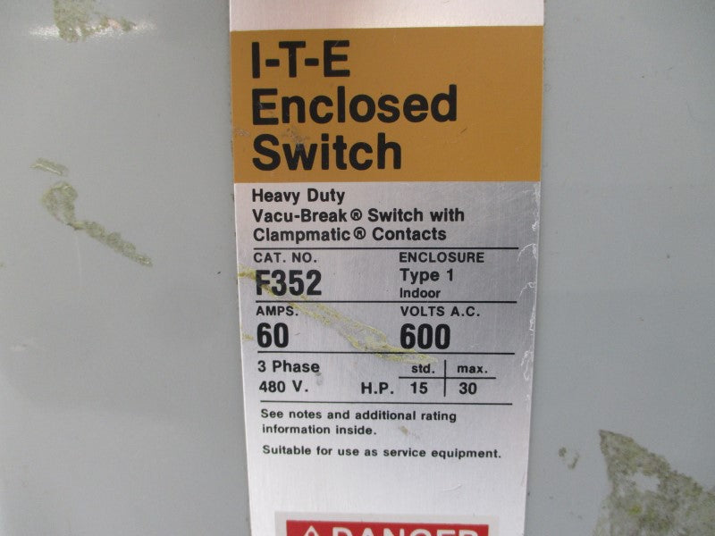 SIEMENS F-352 600VAC 60A UNMP