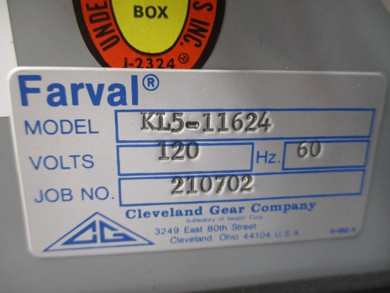 FARVAL KL5-11624 120V UNMP