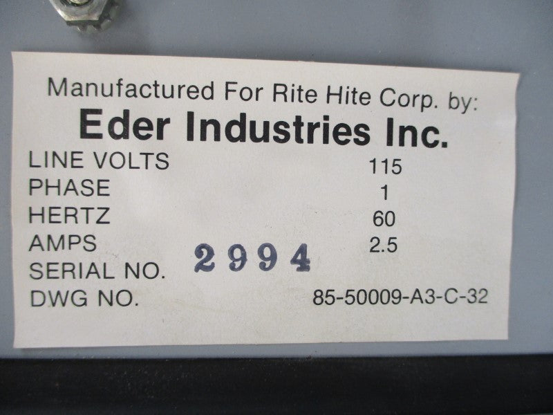 RITE HITE 85-50009-A3-C-32 DOK-LOK 115V 2.5A UNMP