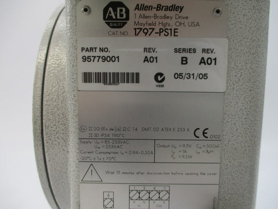 ALLEN BRADLEY 1797-PS1E SER. B 85-253VAC 0.9-0.35A UNMP