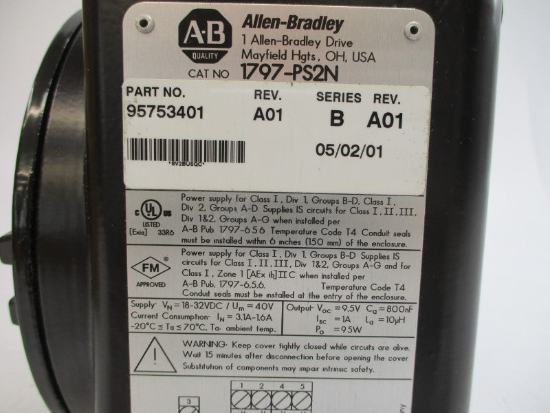 ALLEN BRADLEY 1797-PS2N SER. B 18-32VDC 3.1-1.6A REMAN
