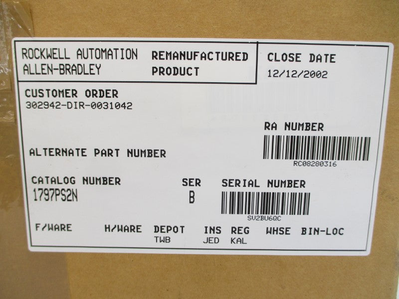ALLEN BRADLEY 1797-PS2N SER. B 18-32VDC 3.1-1.6A REMAN