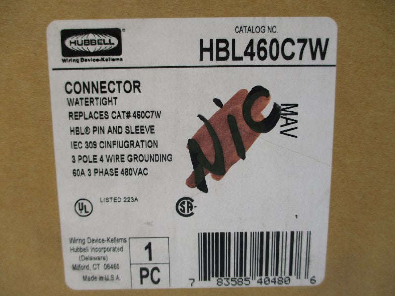 HUBBELL HBL460C7W 480VAC 60A NSMP