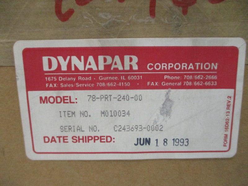 DYNAPAR 78-PRT-240-00 M010034 NSMP