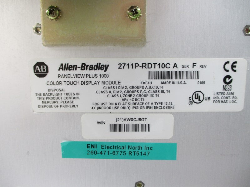 ALLEN BRADLEY 2711P-RDT10C SER. A (AS PICTURED) NSNP