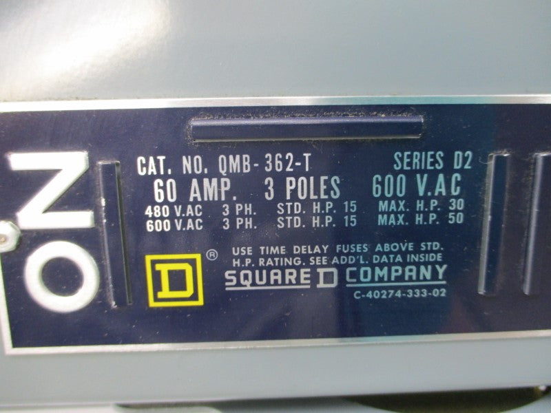 SQUARE D QMB-362-T SER. D2 600VAC 60A NSNP