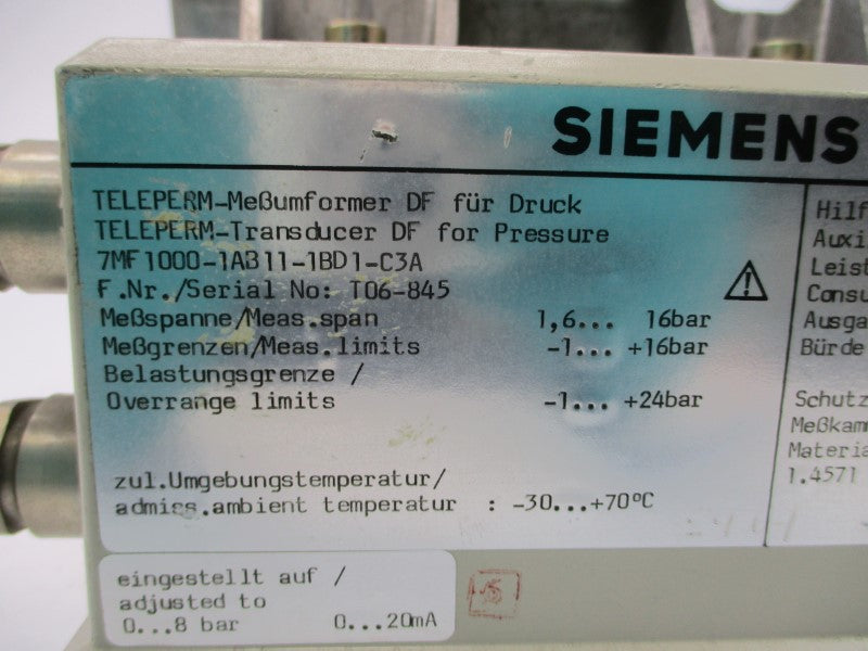 SIEMENS 7MF1000-1AB11-1BD1-C3A 110V UNMP