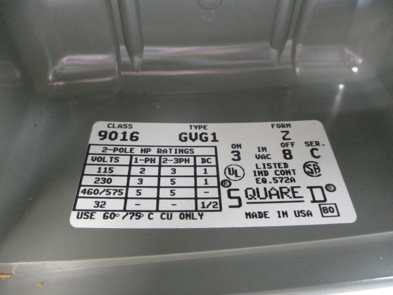 SQUARE D 9016GVG1J09 SER. C 460/575V NSMP