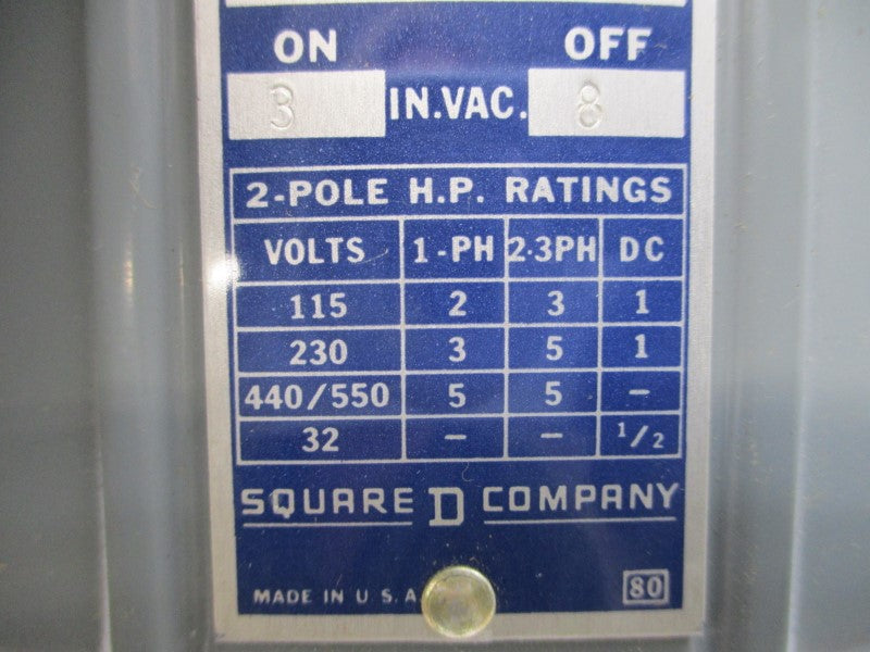 SQUARE D 9016GVG-1 440/550V NSMP