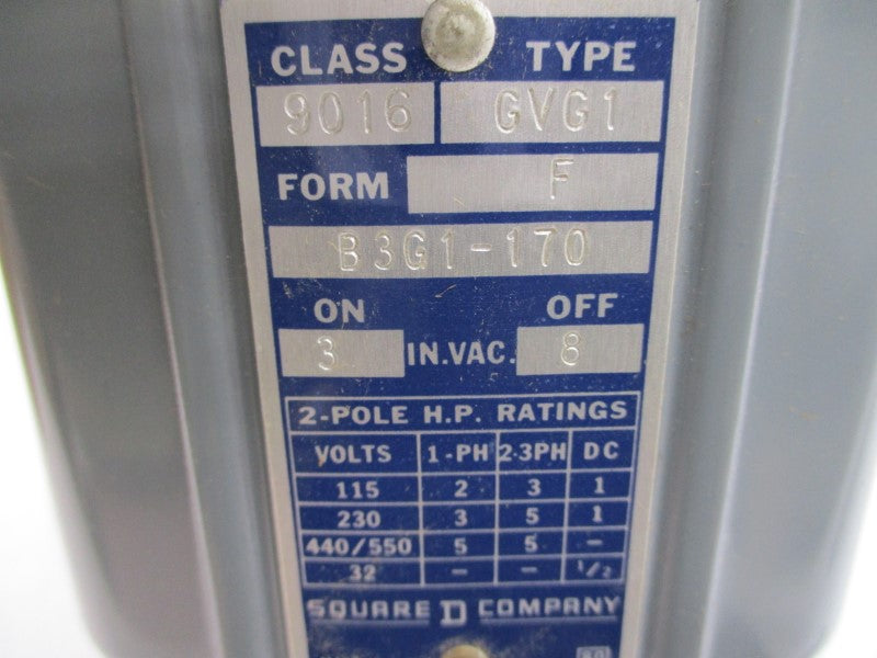SQUARE D 9016GVG-1 B3G1-170 550V NSMP