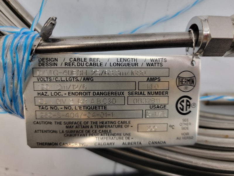 THERMON D/MIQ-40E3H-2S/63.3M/1680/120/1.2M/12/6 120V 14A NSMP