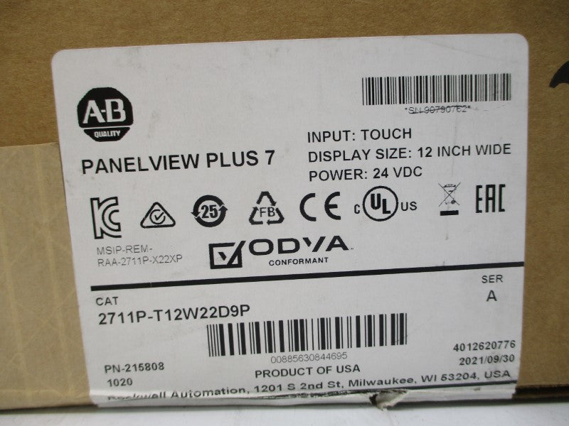ALLEN BRADLEY 2711P-T12W22D9P SER. A 24VDC NSMP