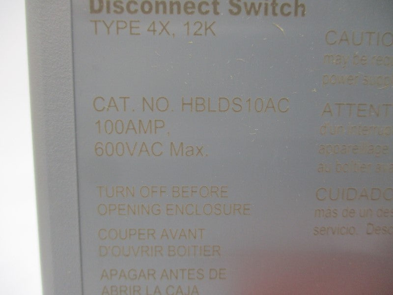 HUBBELL HBLDS10AC 600VAC 100A NSMP