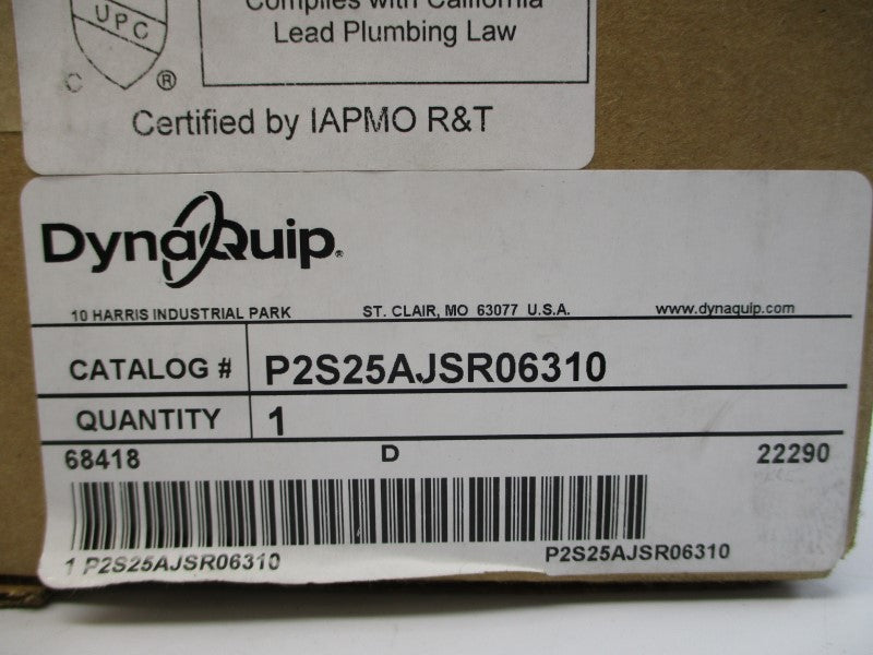 DYNAQUIP P2S25AJSR06310 110PSI 1" NSMP
