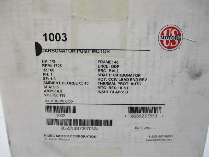US MOTORS 1003 S55JXNSN-7297 115V 6.5A NSMP