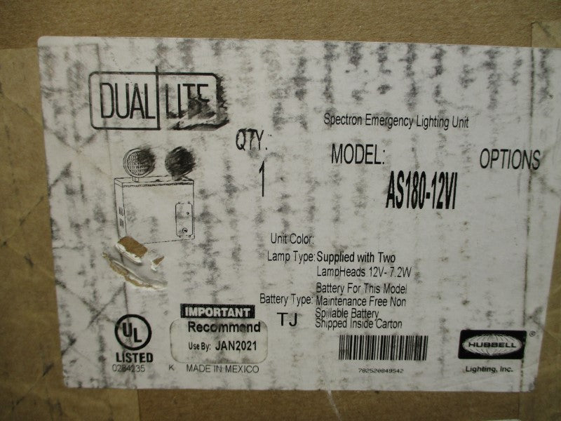 DUAL LITE AS180-12VI 120/230VAC 0.36/0.19A NSMP