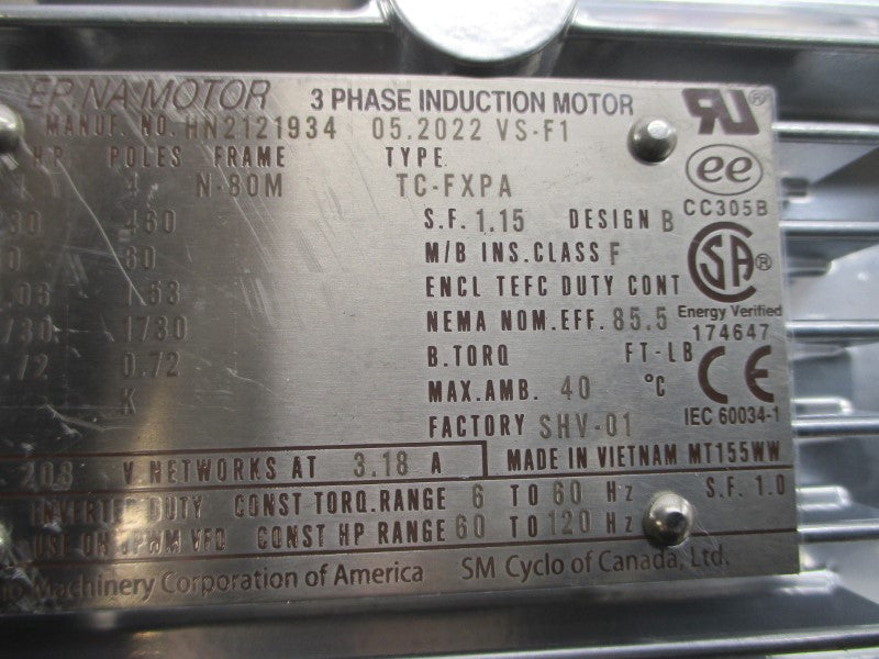 SUMITOMO PA220112 RNYMS1-1520YC-EP-50 TC-FXPA 230/460V 3.06/1.53A NSNP