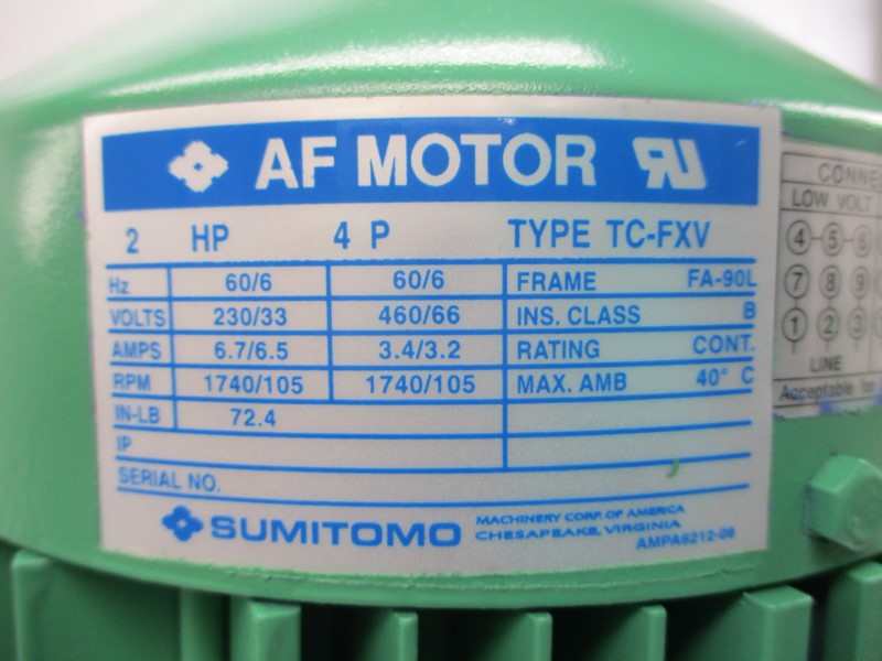 SUMITOMO RNYM2-1520YB-AV-20 TC-FXV 230/460V 6.7/6.5A NSNP