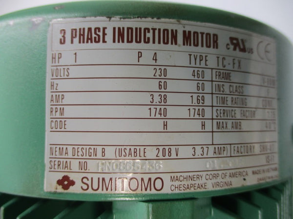 SUMITOMO PA075431 RNHM1-1530LY-J1-240 TC-FX 230/460V 3.38/1.69A NSNP