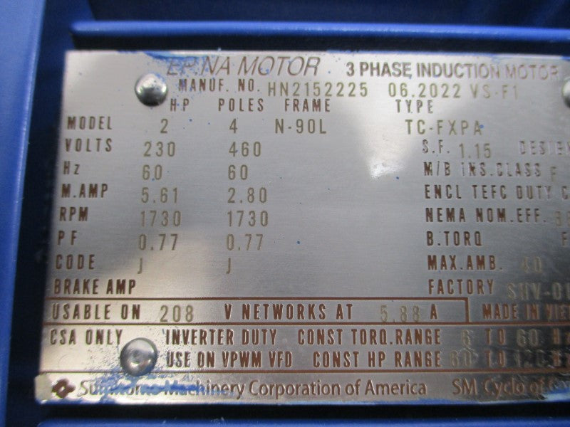 SUMITOMO PA228771 CNHM2-6100YB-EP-8 TC-FXPA 230/460V 5.61/2.80A NSNP