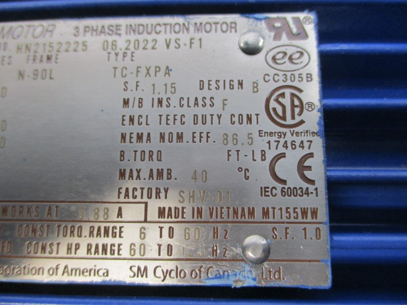 SUMITOMO PA228771 CNHM2-6100YB-EP-8 TC-FXPA 230/460V 5.61/2.80A NSNP