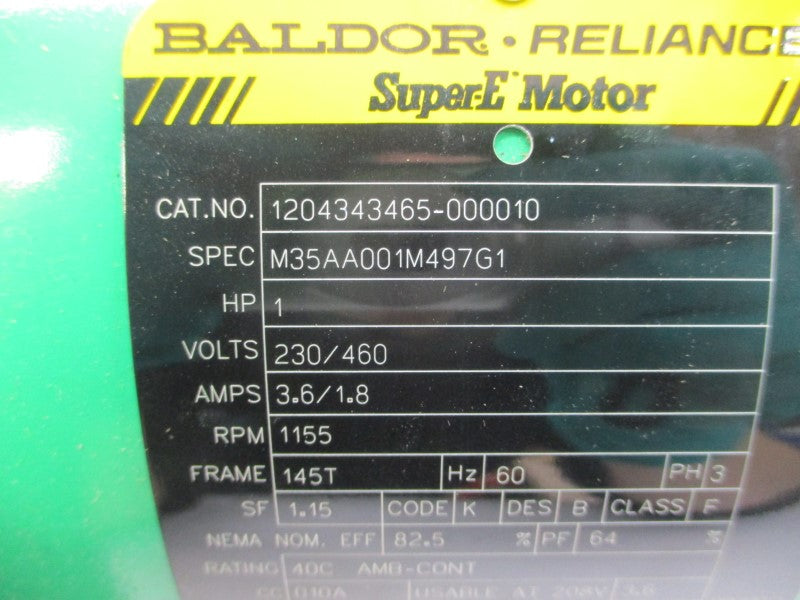 BALDOR 1204343465-000010 M35AA001M497G1 230/460V 3.6/1.8A NSNP