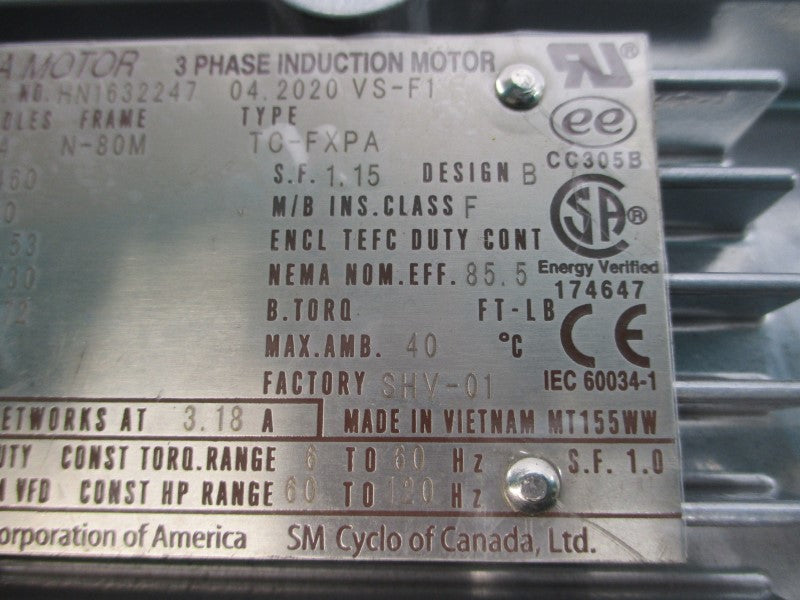 SUMITOMO PA221011 RNYMS1-1420YC-EP-30 TC-FXPA 230/460V 3.06/1.53A NSNP
