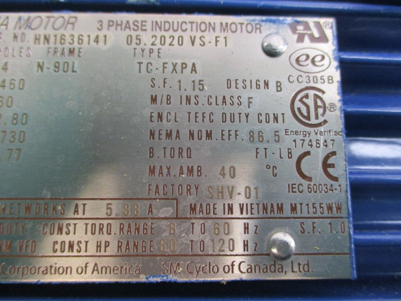 SUMITOMO PA221202 CNHM2-6120YC-EP-35 TC-FXPA 230/460V 5.61/2.80A NSNP