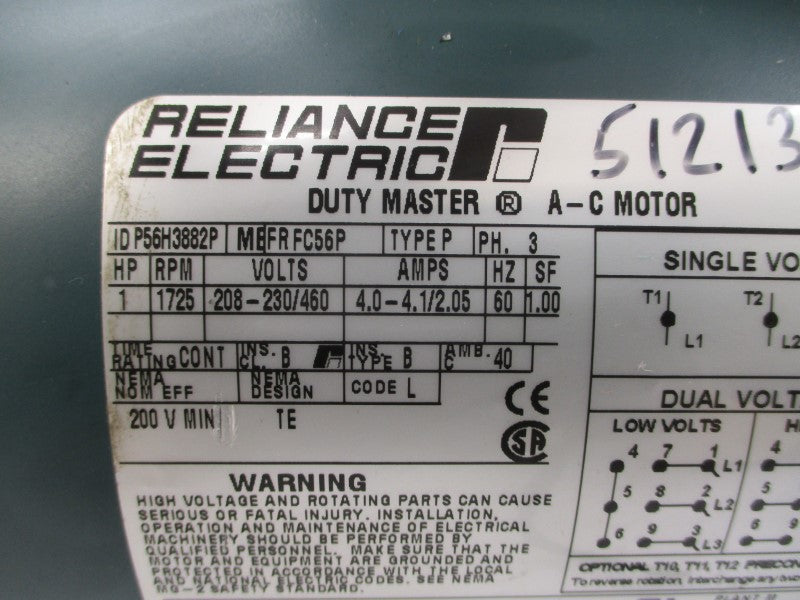 RELIANCE ELECTRIC P56H3882P 208-230/460V 4.0-4.1/2.05A NSNP