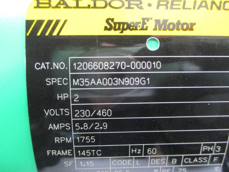 BALDOR 1206608270-000010 M35AA003N909G1 230/460V 5.8/2.9A NSNP