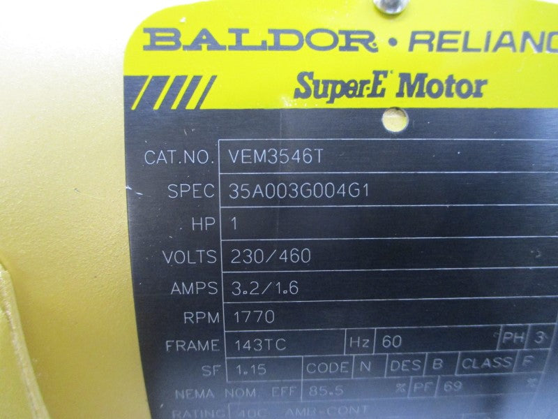 BALDOR VEM3546T 35A003G004G1 230/460V 3.2/1.6A NSNP