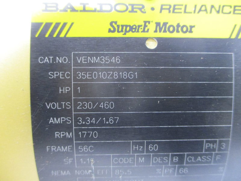 BALDOR VENM3546 35E010Z818G1 230/460V 3.34/1.67A NSNP