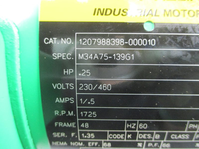BALDOR 1207988398-000010 M34A75-139G1 230/460V 1/.5A NSNP