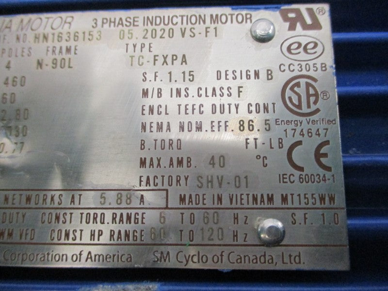 SUMITOMO CNHM2-6120YC-EP-35 PA221202 TC-FXPA 230/460V, 5.61/2.80A NSNP