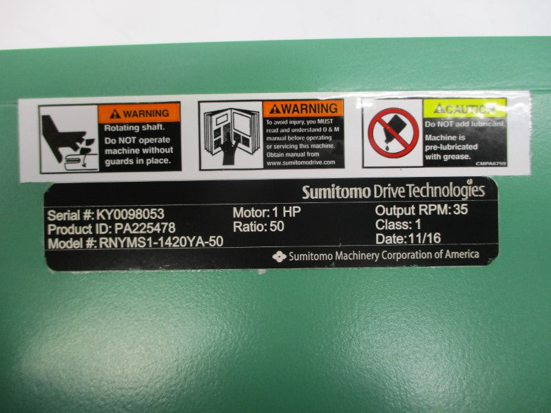 SUMITOMO PA225478 RNYMS1-1420YA-50 TC-FX 230/460V 3.38/1.69A NSNP