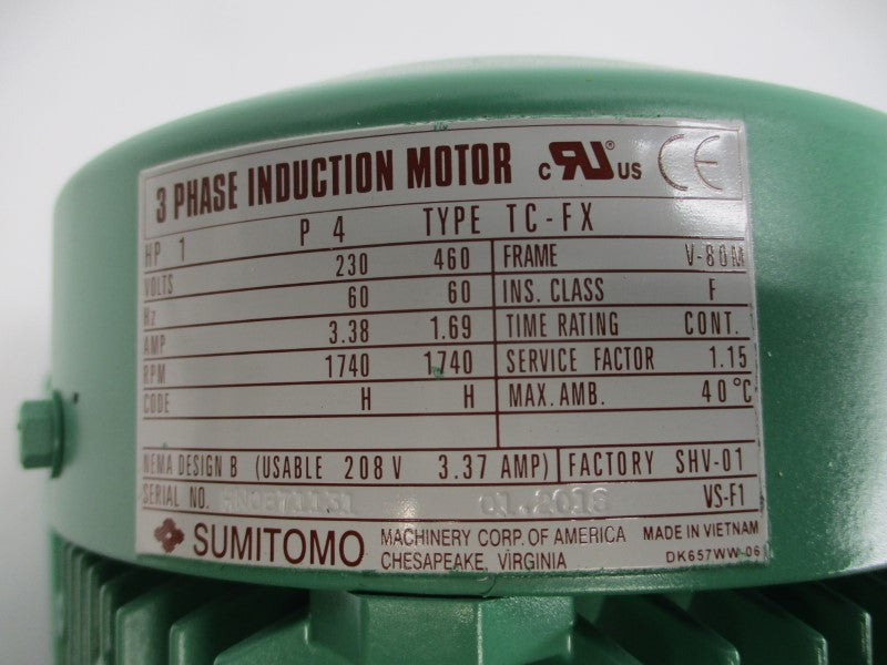 SUMITOMO PA225478 RNYMS1-1420YA-50 TC-FX 230/460V 3.38/1.69A NSNP