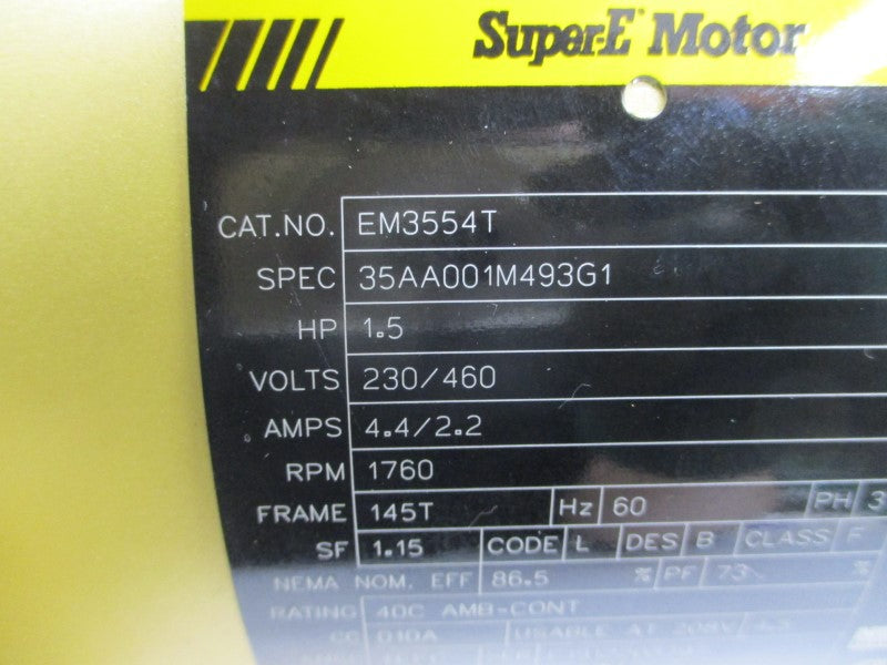 BALDOR EM3554T 35AA001M493G1 230/460V 4.4/2.2A NSNP