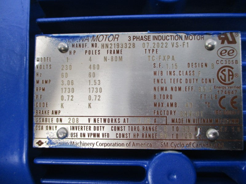 SUMITOMO PA224481 CNHM1-6100YB-EP-35 TC-FXPA 230/460V 3.06/1.53A NSNP