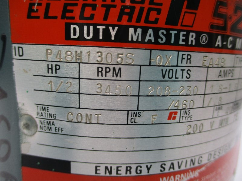 RELIANCE ELECTRIC P48H1305S 208-230/460VAC 1.6-1.6/.8A NSNP