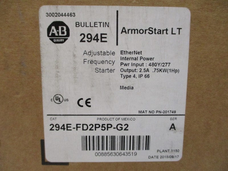 ALLEN BRADLEY 294E-FD2P5P-G2 SER. A F/W 1.013 480/277V 2.5A NSMP
