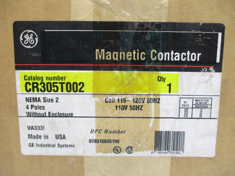 GENERAL ELECTRIC CR305T002 110/115-120V 50A NSMP