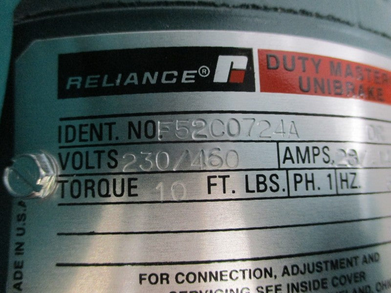 RELIANCE ELECTRIC F52C0724A 230/460V .28/.14A NSNP